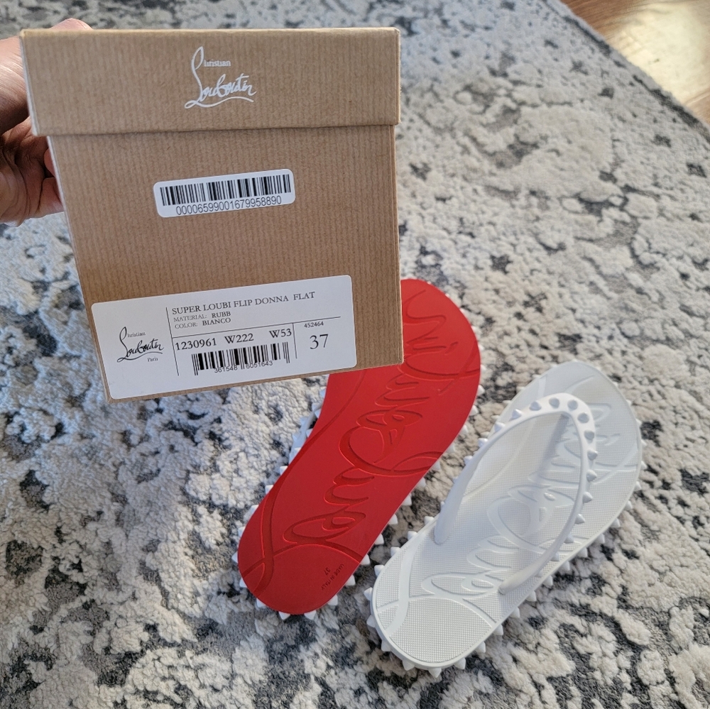 Christian Louboutin sandals, white, rubber, size 37